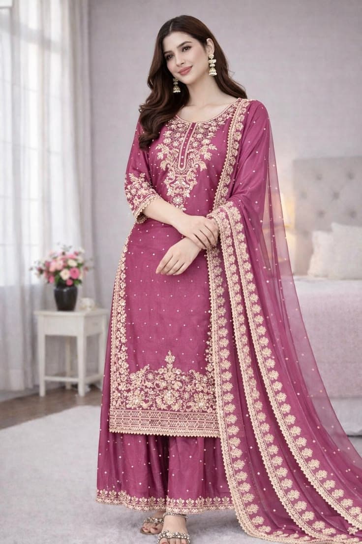 Afreen Delicate Pearl Embroidered 3-Piece Pret - Handcrafted Pakistani Embroidered Dress